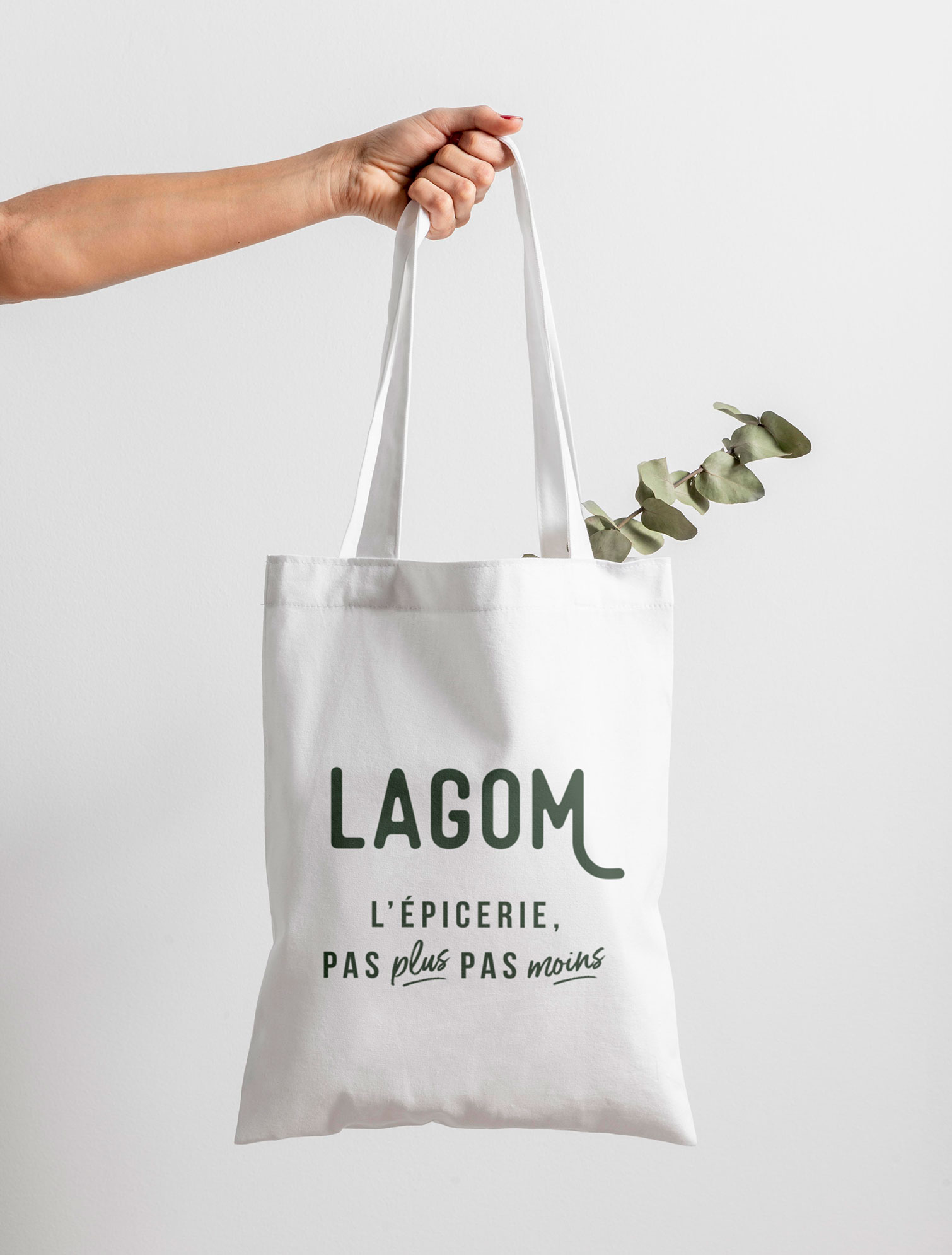 Création du tote bag de l'épicerie Lagom par le Studio graphique Laëtitia Costes